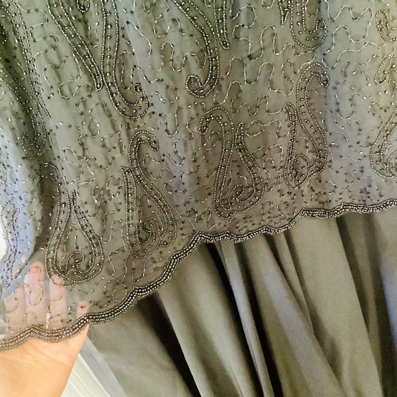 Vtg JMD New York Beaded Full Skirt Formal Evening Black Dress 3X sheer Eventwear - Picture 12 of 16